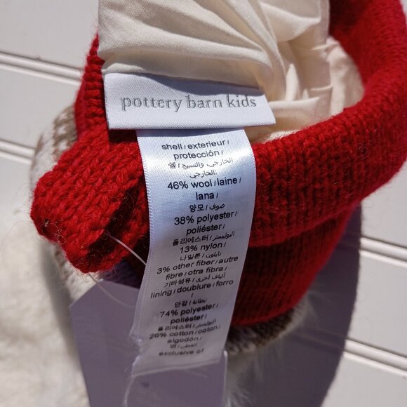 POTTERY BARN Christmas Stocking Classic Fair Isle Knitted Polar Bear Monogram - Picture 10 of 14